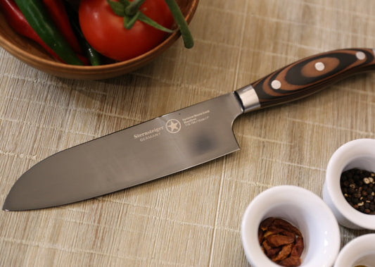 Santoku Messer (7"/18cm) + Schälmesser (3.5"/10cm)  | Sternsteiger - Titanium Kollektion-0